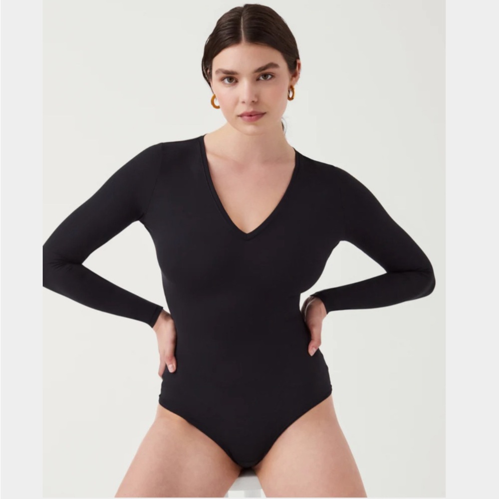 SPANX Suit Yourself Long Sleeve Thong Bodysuit
